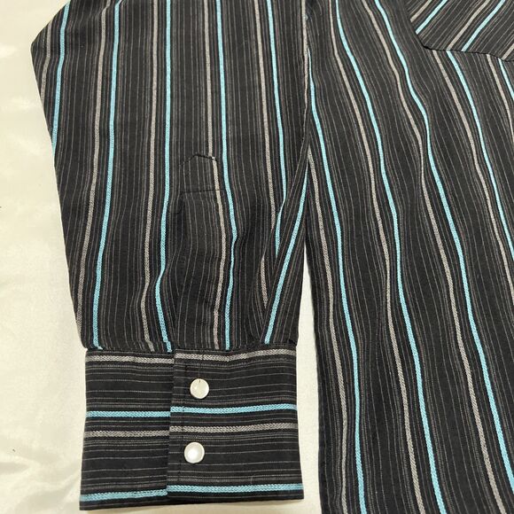 Western Shirts Lot Of 2 Men’s XL Double S Pearl Snap Striped & BKE Black Plaid - Picture 11 of 16